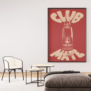 Duplex Club Mate Poster, Retro Wall Art, Vintage Print, Dorm Decor, Room Decor, Gift For Art Lover, vibrant decor, club mate drink lover