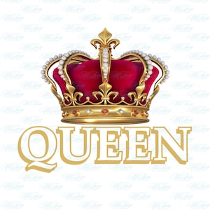 Queen With golden Crown png, Dope Png, Queen PNG, Birhday Party PNG Instant Download Sublimation Graphic PNG