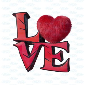 LOVE PNG - Valentine's Day Sublimation Design, Love Printable, Cute Valentine Graphic, Downloadable Design for DIY Projects