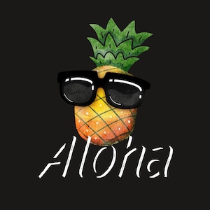 Aloha Png | Letnie Wakacje Png, Beach Luau Party Digital Download, Hawajskie Ananasy i Projekty Wakacji Na Plaży