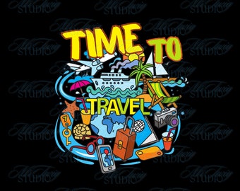 Zeit zu reisen PNG: Sommer Urlaub Silhouette (Digitaler Download)