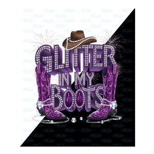 Cowgirl Boots PNG: Boots & Bling Sublimation Design (Digital Download)