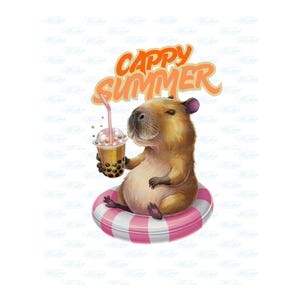 Cappy Summer Png Sublimation Design | Capybara Carpincho Instant Digital Download for T-Shirts & DTF