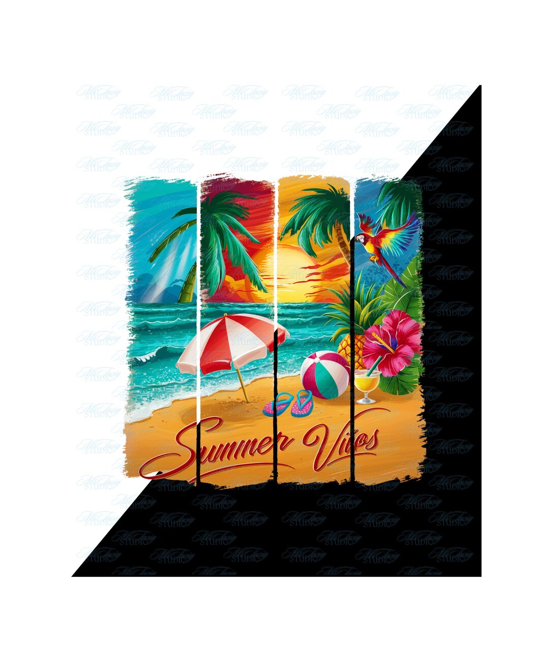Summer Vibes Ocean Sunset Tropical Beach PNG – Summer Vibes Palm Tree ...