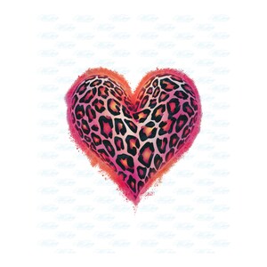 Leopard Heart Png, LOVE PNG - Valentine's Day Sublimation Design, Love Printable, Cute Valentine Graphic, Downloadable Design