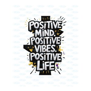 Positive Affirmations Life Mind Vibes PNG, Boho Self Love Care png, Motivational png, Spiritual Sublimation Designs for Joy & Positivity |