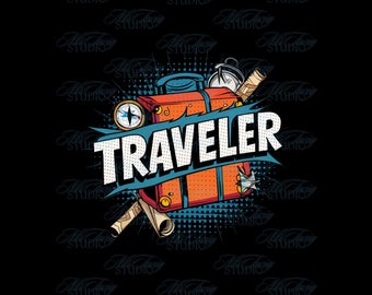 Traveler Png, Zeit zu reisen, Reisen, Urlaub, Sommer, Urlaub, Abenteurer, Sublimationsgrafik, Sofort Download