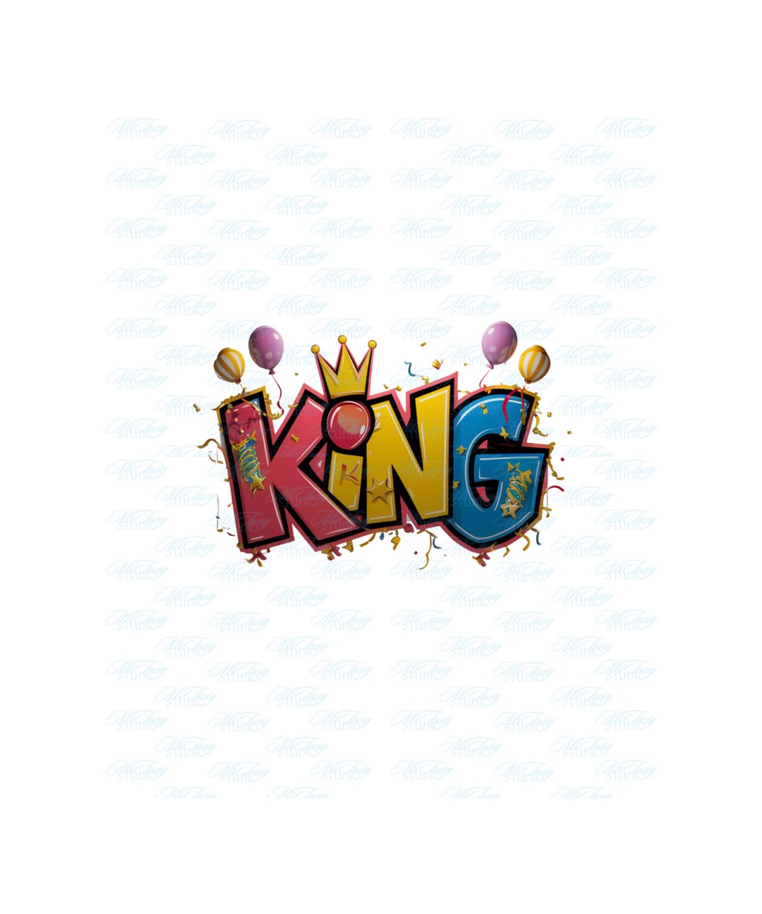 King Png, Dope Png, Birthday Party PNG, Birthday Art, Colorful Birthday