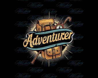 Abenteurer PNG Grafik: Traveler Sublimationsdesign (Digitaler Download)