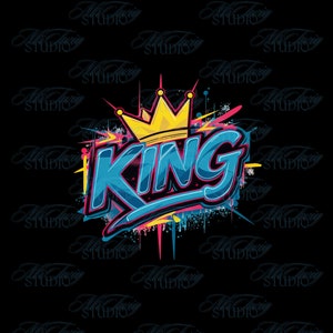 King png, Dope Png, King  neon 6 PNG, Birhday Party PNG Instant Download Sublimation Graphic PNG