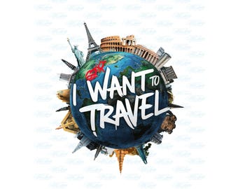 Zeit zu reisen PNG: Sommer Urlaub Clipart (digitaler Download)