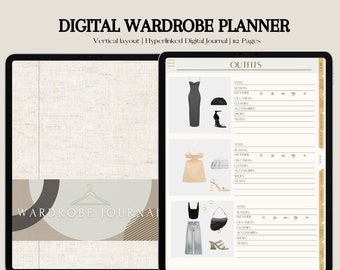 Digital Wardrobe Journal | Monthly/Weekly Calendar | Event/Vacation Planning | Hyperlinked for Goodnotes and Notability