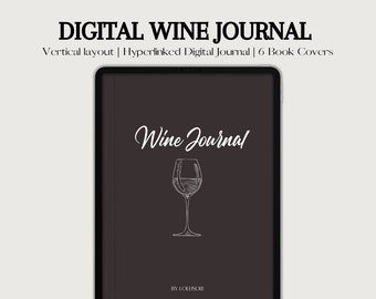 Digital Wine Journal | Wine Tasting Journal | Hyperlinked | Digital Wine List | Wine Tracker | For Goodnotes and Notability