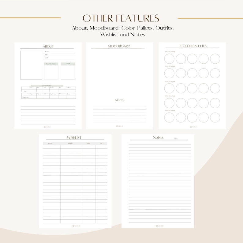 Wardrobe Planner Templates Printable PDF Templates Weekly - Etsy Canada