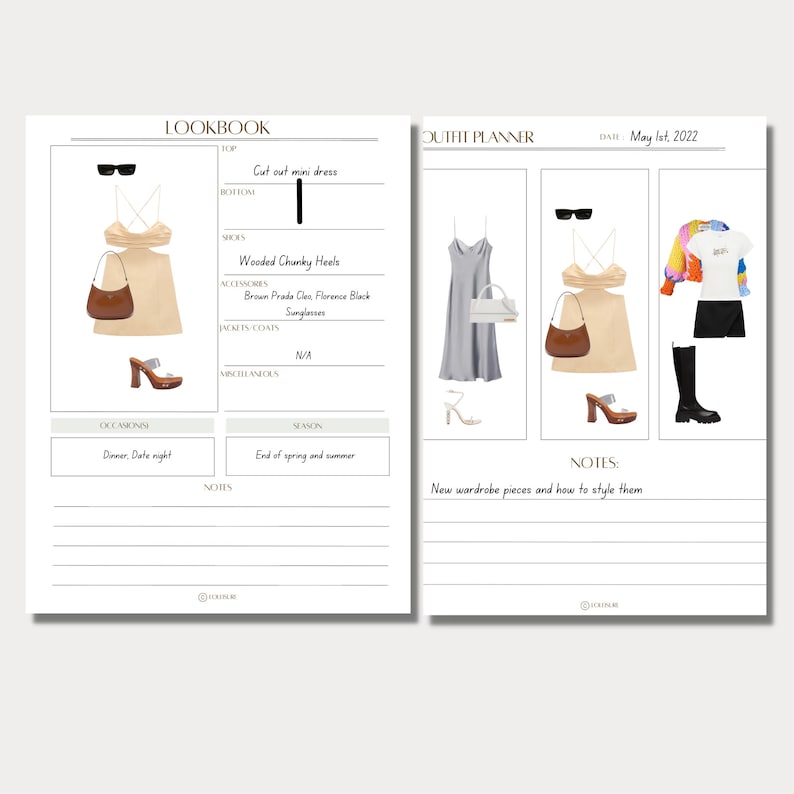 Wardrobe Planner Templates Printable PDF Templates Weekly - Etsy Canada