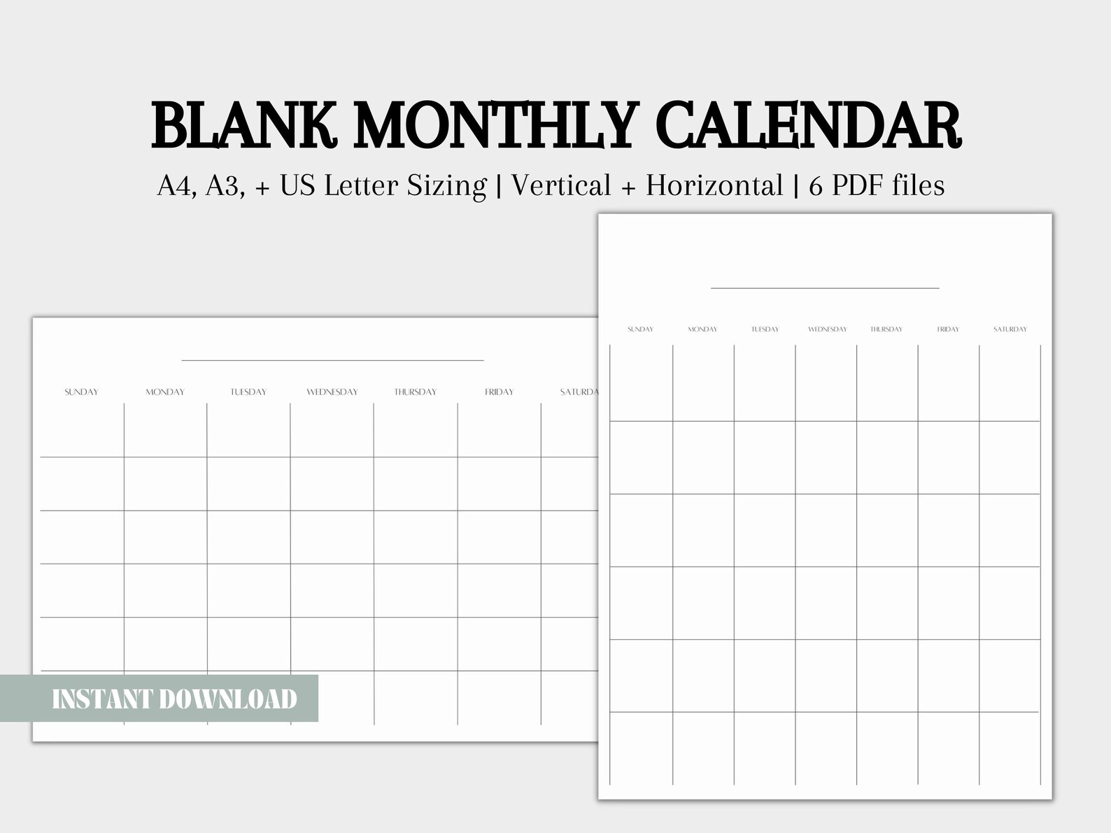 Blank Calendar Page | Printable Monthly Calendar | Monthly Planner ...