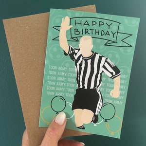 Carte d'anniversaire Newcastle Shearer Alan Shearer, fan de football NUFC Pies Toon Army