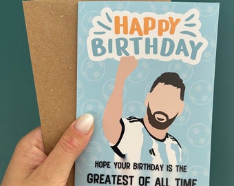 Messi Birthday Card Lionel Messi Football Fan Argentina Inter Miami