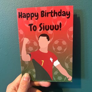 Ronaldo Football Birthday Card Christiano Soccer Fan Portugal Al Nassr Sui United
