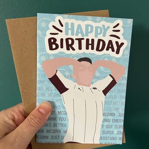 Tarjeta de cumpleaños de McGinn Villa Tarjeta de cumpleaños de John McGinn Fanático del fútbol del Aston Villa AVFC