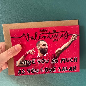 Cartão de Dia dos Namorados do Liverpool Mo Salah Fã de Futebol LFC Anfield