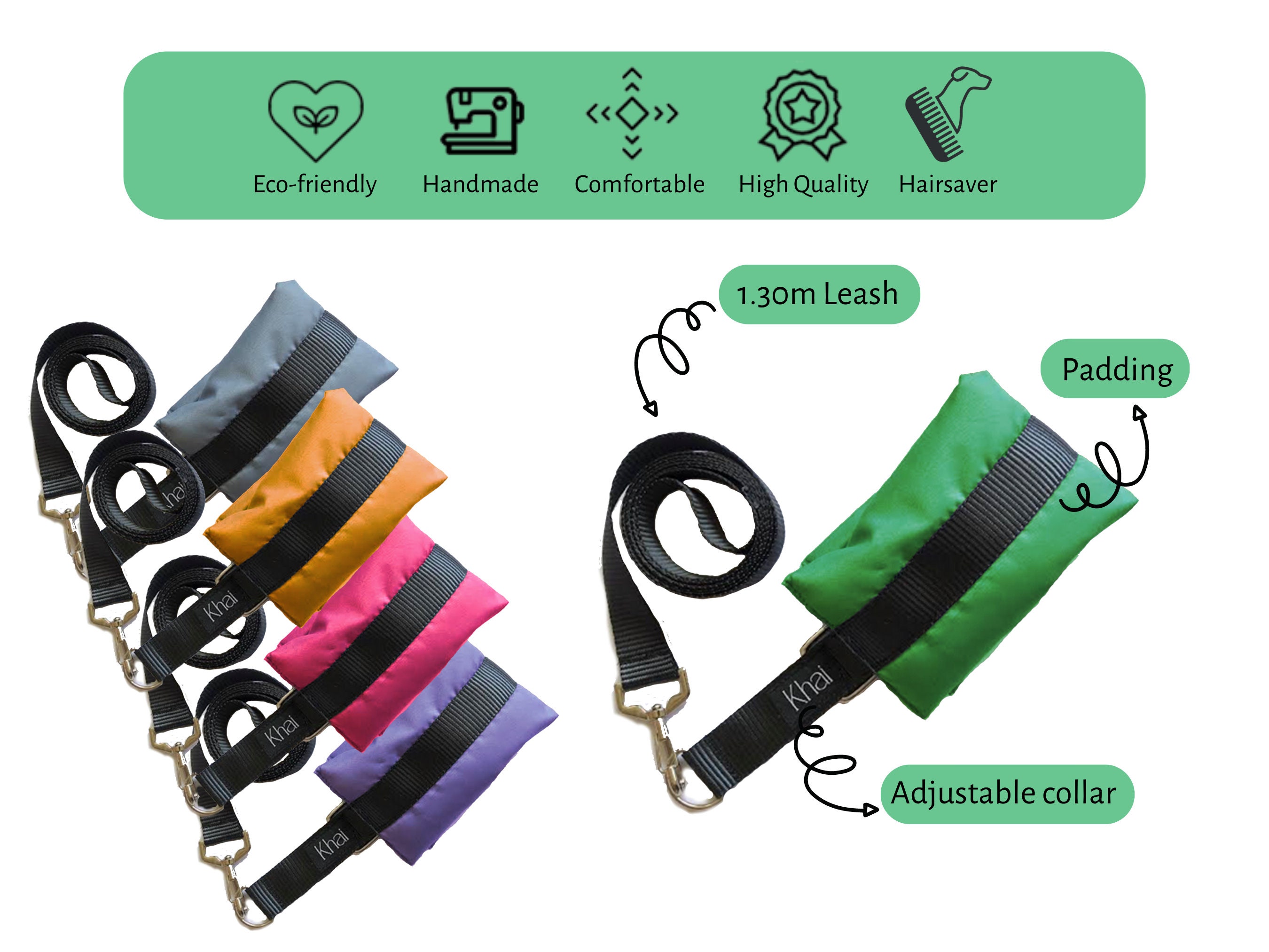 Fursaver Dog Collar With Leash Set Green Hairsaver Collar Etsy