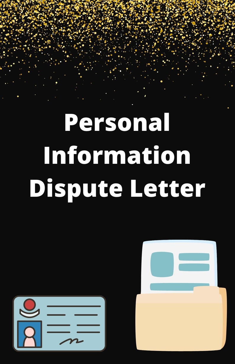 Personal Information Letter Dispute Letter Dispute Credit Etsy