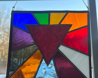 Pink triangle burst Stained Glass