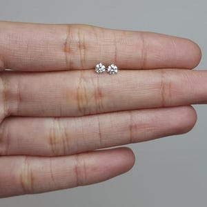 14K Gold Lab Grown Diamond Stud Earrings: Martini Prong Set