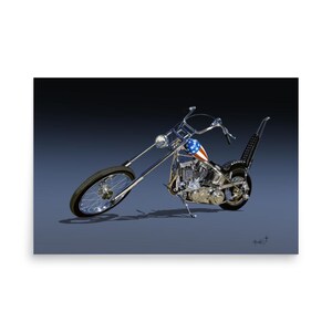 Captain America Chopper (poster print)