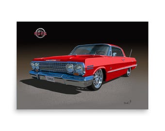 CHEVROLET　Impala63 coupe A3Poster 63 Impala (poster Print) - Etsy Canada