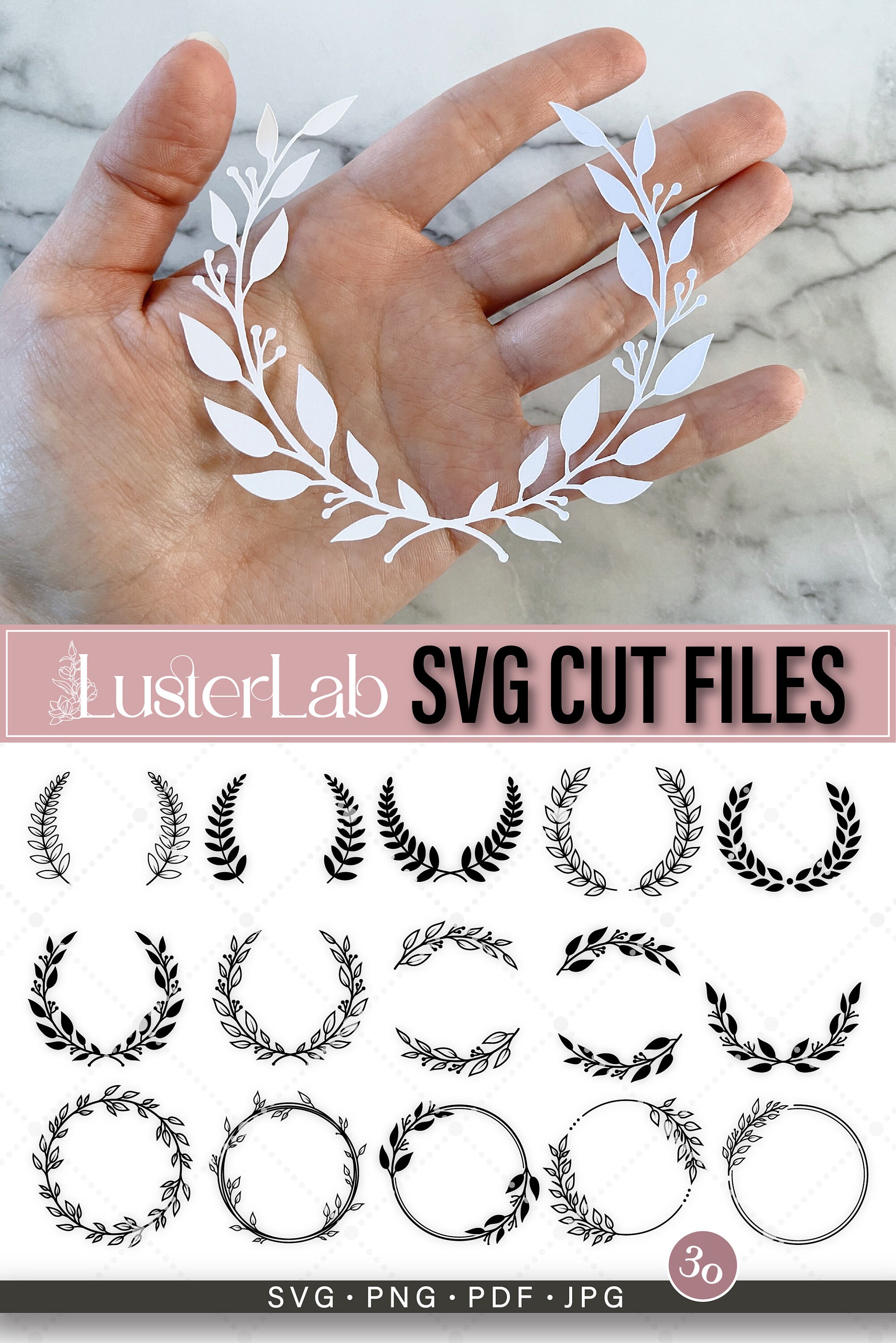 Wreath SVG Bundle Floral Wreath SVG Wedding Wreath SVG Wreath Clipart ...