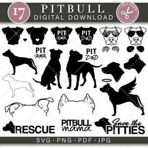 Pitbull SVG Bundle Pitbull Clipart Pitbull Vector Pitbull Cricut Pitbull Cut File Dog SVG American Pit Bull SVG Pitbull Silhouette Pitty Png