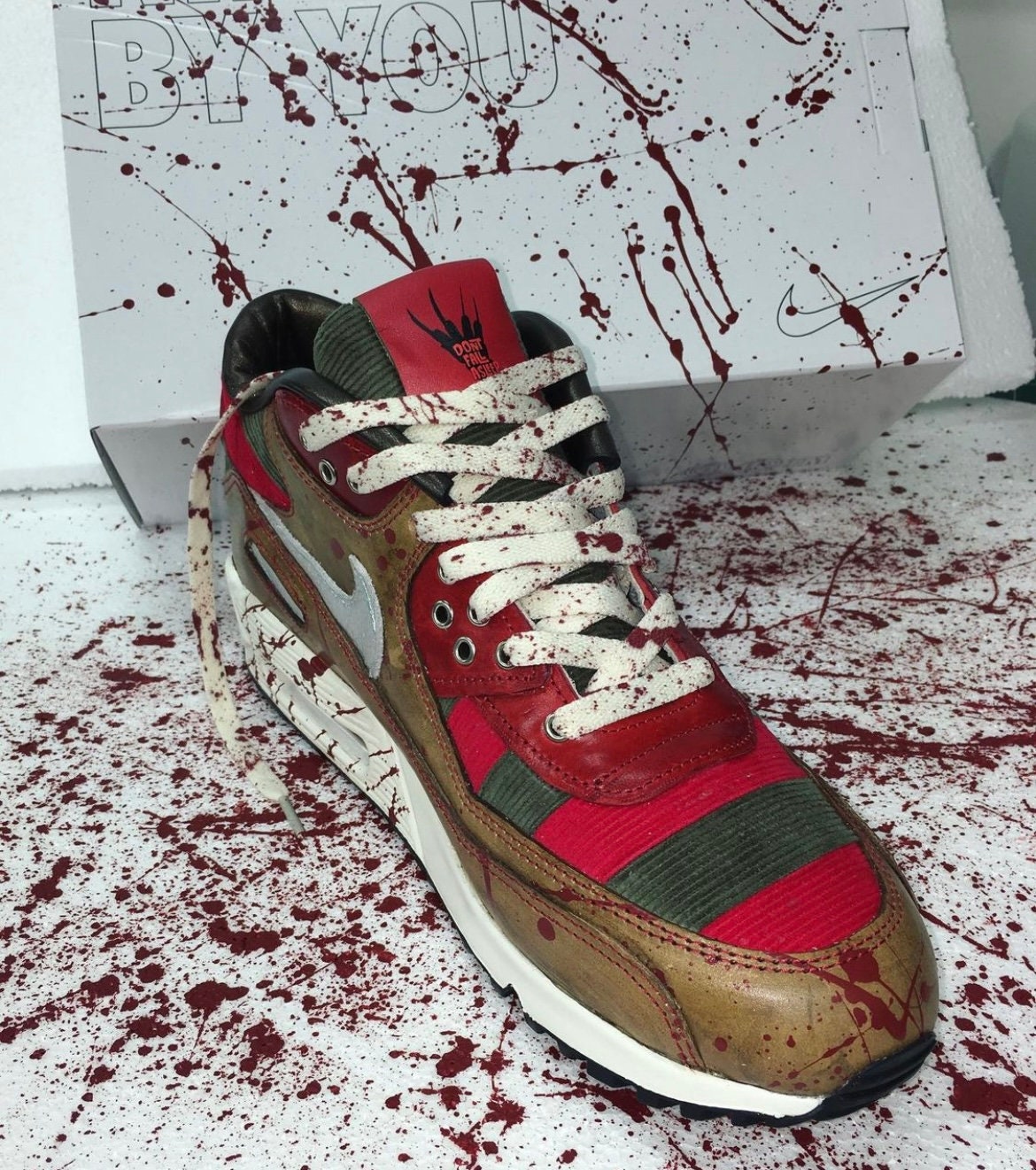 Air Max 90 'freddy Krueger' Inspired Sneaker - Etsy Canada