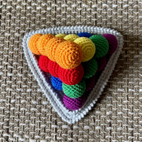 Montessori Inspired Crochet Rainbow Developmental Toys For Kids Ball Pyramid Puzzle (6 pieces)