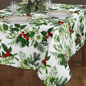 Christmas tablecloth dining table cover 6 seater , 8 seater cotton table cloth by Manali fabs