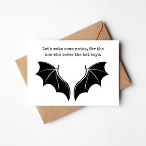 Bat Boys ACOTAR Card, Just Because Card, Bibliophile Card, Book Love Card