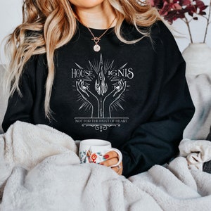 Felpa invecchiata con licenza House Ignis / Zodiac Academy House / Camicia BookTok / Sottile merchandising libresco