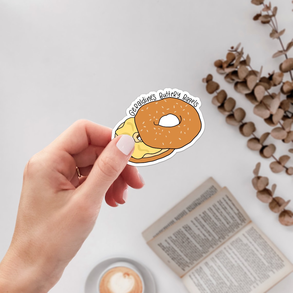 Bagel Sticker Design Buttery Bagels Sticker Zodiac Academy Geraldine Grus & - Etsy