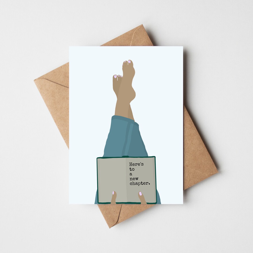 Here's to a New Chapter Card, Just Because Card, Bibliophile Card, Book ...