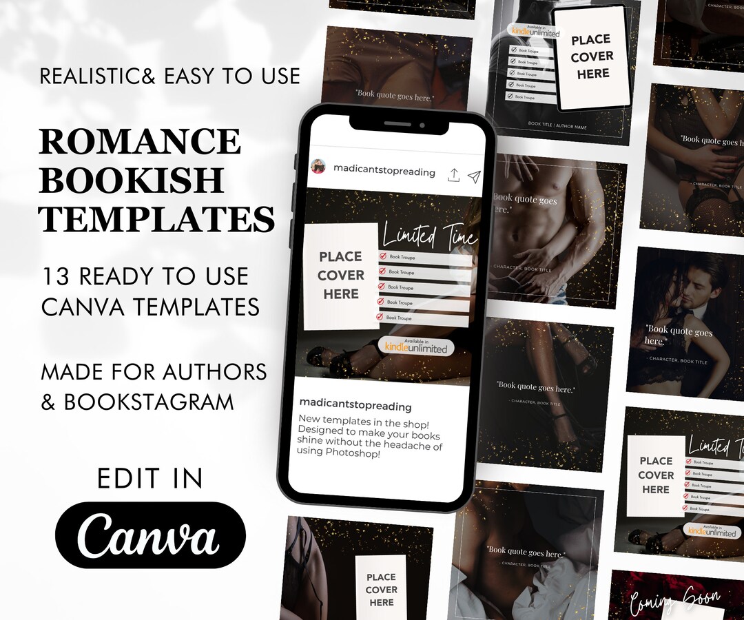 Romance Author Bookish Templates on Canva | Canva Template | Bookish ...