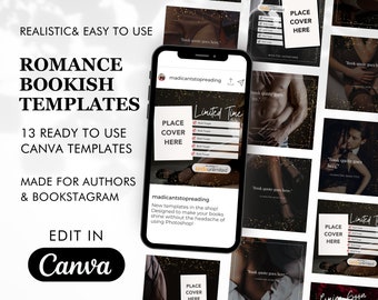 Romance Author Bookish Templates on Canva | Canva Template | Bookish | Bookstagram | Author Design | Digital Mockup | Book Cover