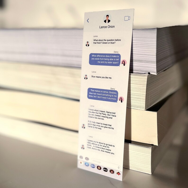 Lance Orion & Darcy Vega Text Bookmark Blue Means You Etsy