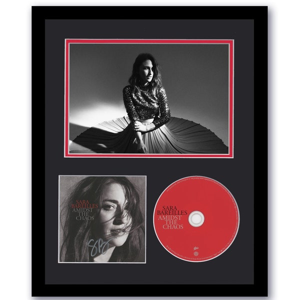 Sara Bareilles Autographed Signed 11x14 Framed CD Photo Amidst The Chaos ACOA