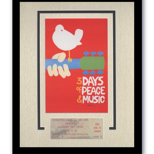 Woodstock Concert Festival Frame W/ Replica Concert Ticket #2