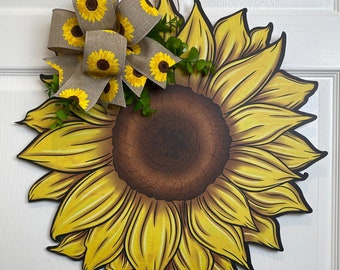 Sunflower Door Hanger for Front Door, Sunflower Decor