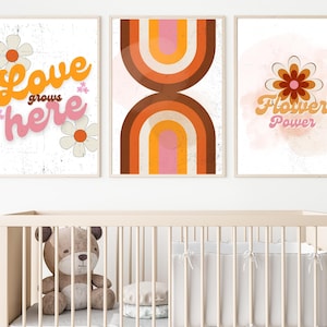 Retro Nursery Set of 5 Prints | Printable Wall Art