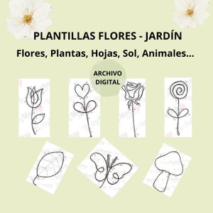 23 Wire Bending Figure Templates, Flower and Garden, I-Cord Templates, Wire Bending Figure Patterns, Digital File