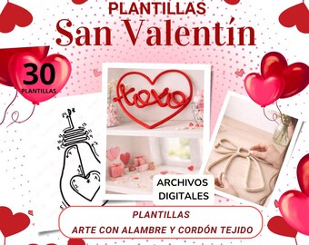 30 Woven Wire Templates for Valentine's Day. Printable Templates for Woven Wire. Tricotin Art, I-Cord. Valentine's Day decoration
