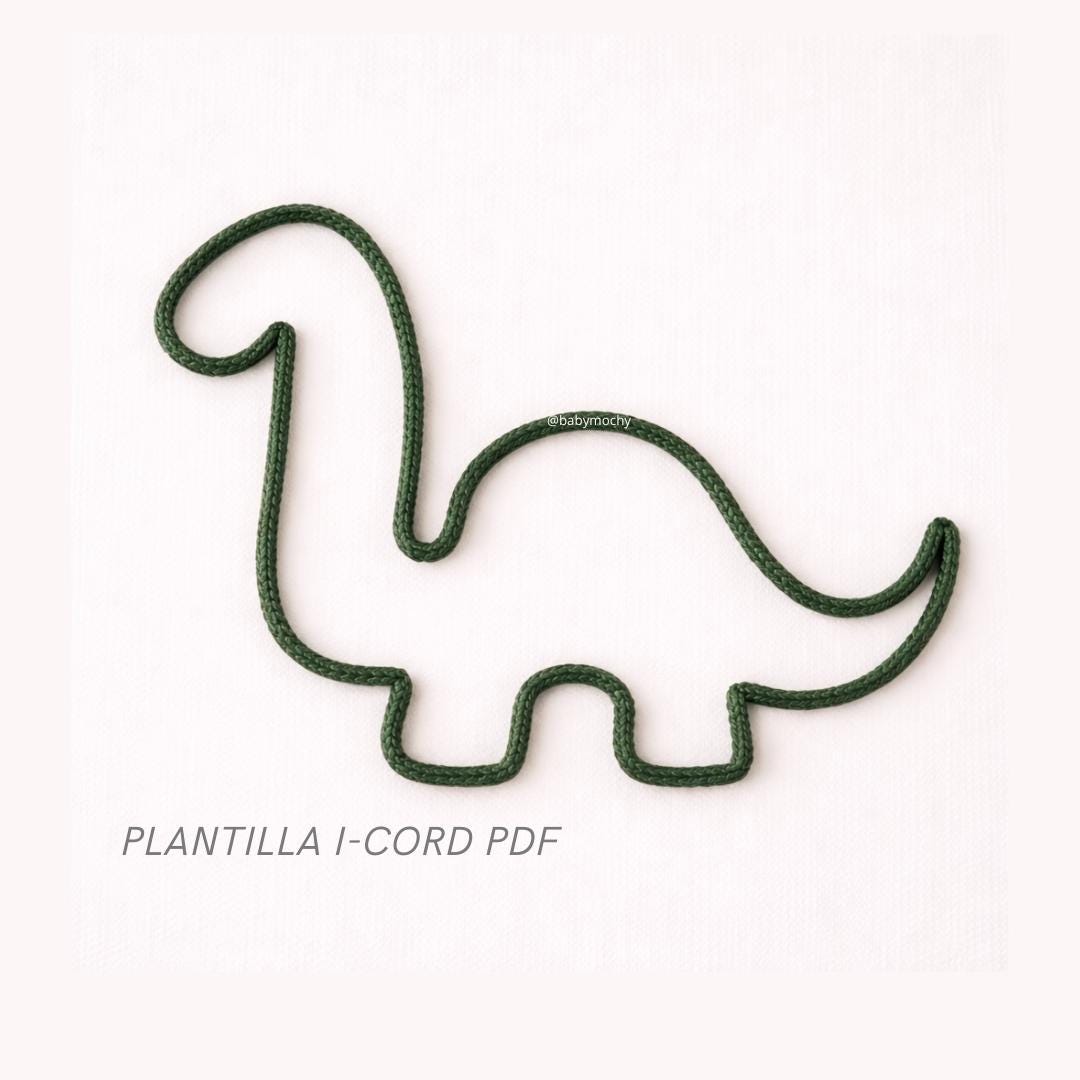Bronatsaurus Chart Pattern Brontosaurus I-cord PDF Pattern | Dinosaur Nursery Decor Template ...